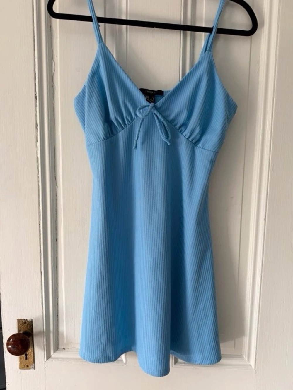 Light Blue Ribbed Slip Dress
